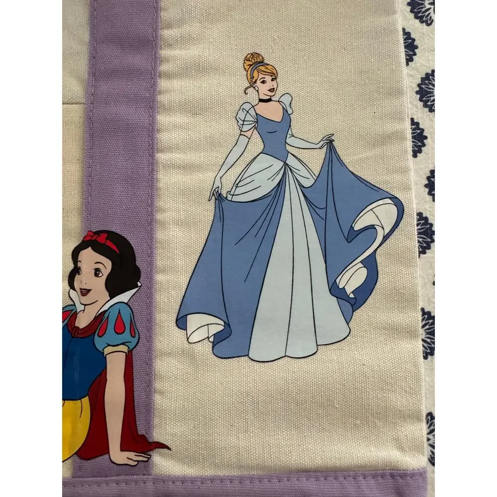 Disney Princess Custom Made Trader Joes Large Purple Tote Belle, Ariel, Rapunzel